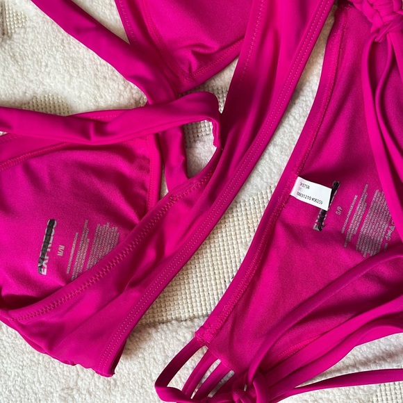 Express 2 Pc Swimsuit Strappy Set - Hot Pink S/M NWOT - Picture 7 of 8